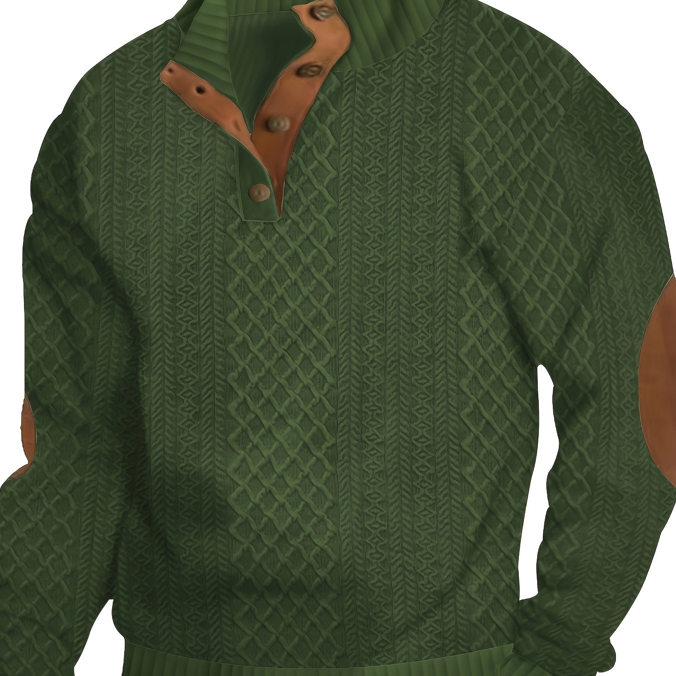 

Trendy Solid Sweatshirt, Men's Casual Retro V Neck Stand Collar Sweatshirt For Men Fall Winter