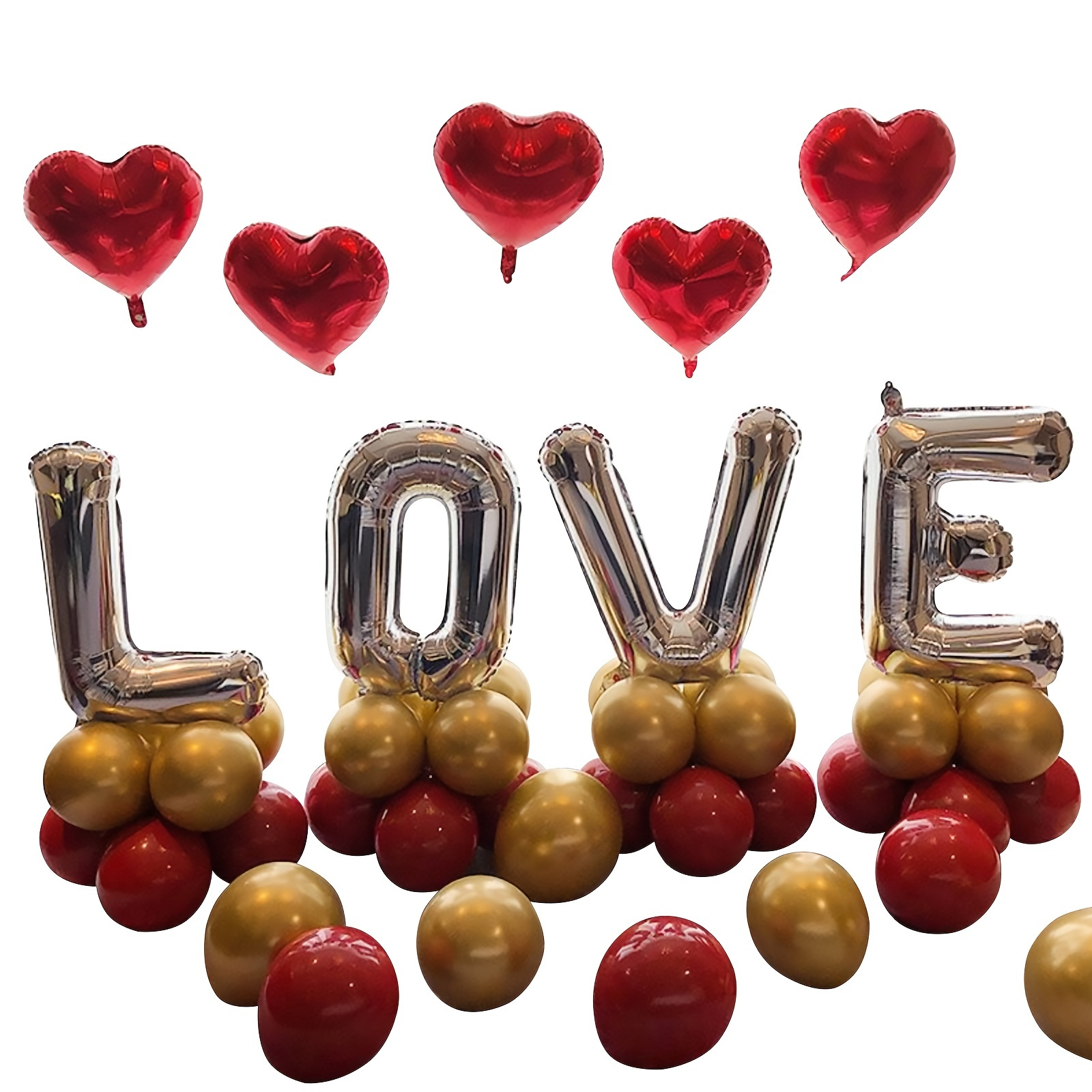 47pcs metal golden pomegranate red latex balloon love balloon love aluminum film balloon party set scene decor room decor birthday party supplies theme party decoration