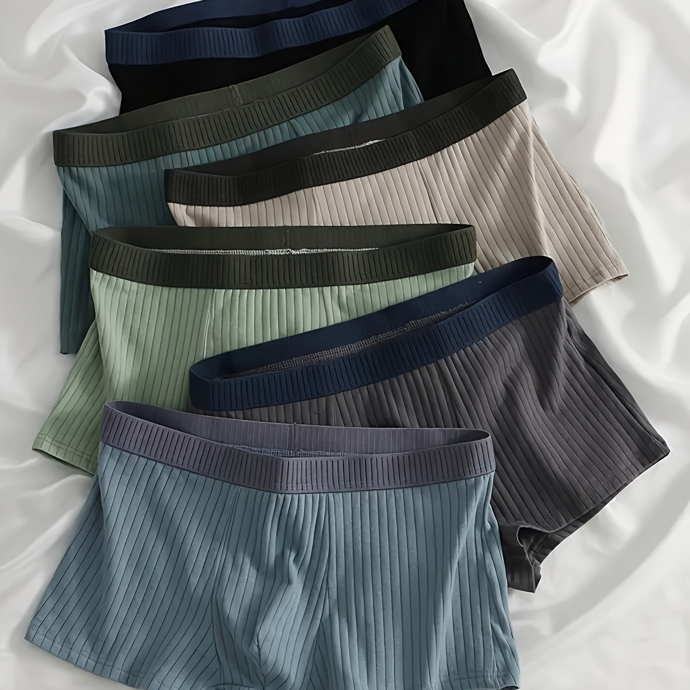 

6pcs Boxers en Hommes - Respirants, Extensibles & Confortables Aseptique, Unie, Non-Transparent, Tissu Tricoté, Lavable