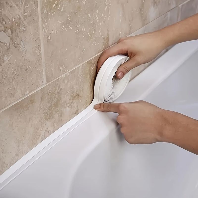 

1pcs Waterproof Sealing Tape For Bathroom Shower, Sink, And Bathtub - Self-adhesive Pvc Tape For Leak-proof Sealing Bathroom Accessories