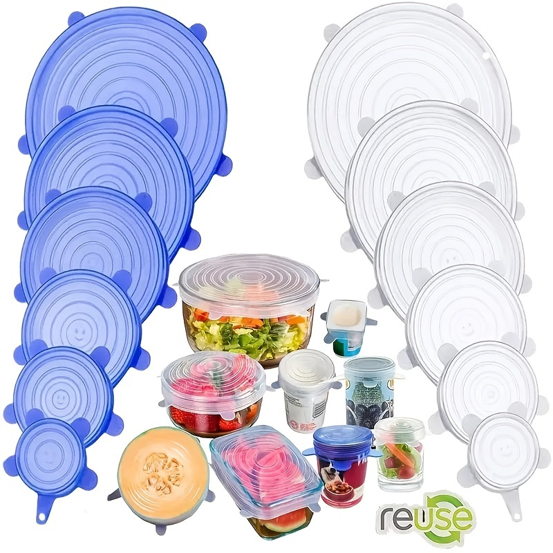 120 Pieces Elastic Food Storage Covers, Plastic Stretchable Adjustable Food  Covers Reusable Colorful Bowl Covers for Family Outdoor Picnic Fruit