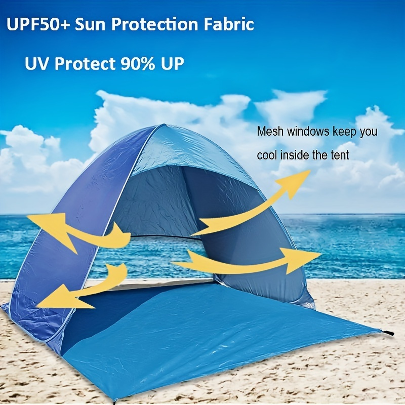 Instant Shade For 2-3 Adults - 1 Set Beach Tent With UPF 50+ Sun Shelter  For Outdoor Activities, Camping, Fishing, Hiking, Picnic, And Touring
