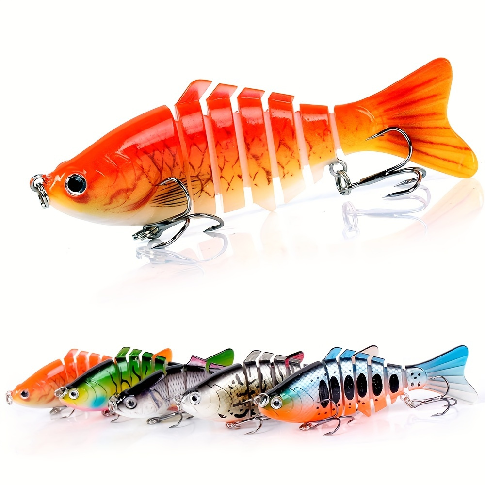 

1pc 10cm Multi-section Fishing Lure With Treble Hook - Lifelike Bionic Hard Bait For Freshwater And Saltwater Fishing