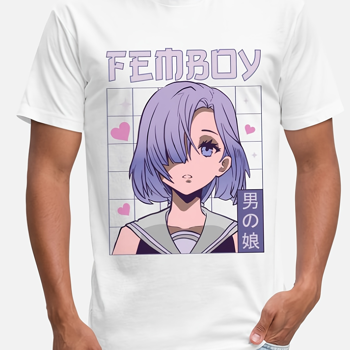 

1pc, Femboy Crossdressing Crossdresser Mtf Anime Print T-shirt, Street Short Sleeve Cotton T-shirt, Casual Short Sleeve Top, Men's Clothing, Men's Personality, , Christmas Gifts, Holiday Gifts