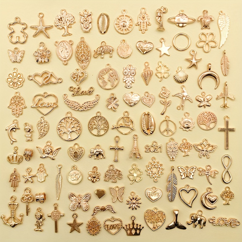 700Pcs Wholesale Bulk Lots Jewelry Making Charms, 350Pcs Charms and 350Pcs  Gold Jump Rings, Gold Plated Charms for Jewelry Making Assorted Bracelet