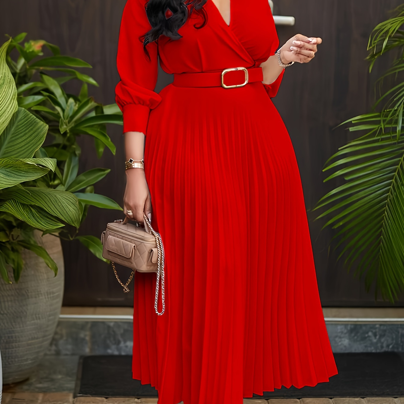 

Women's 3/4 Sleeve Flared A Line Dress Wedding Guest Casual Semi Formal Office Lady Dresses With Belt Fall Autumn Christmas Costumes