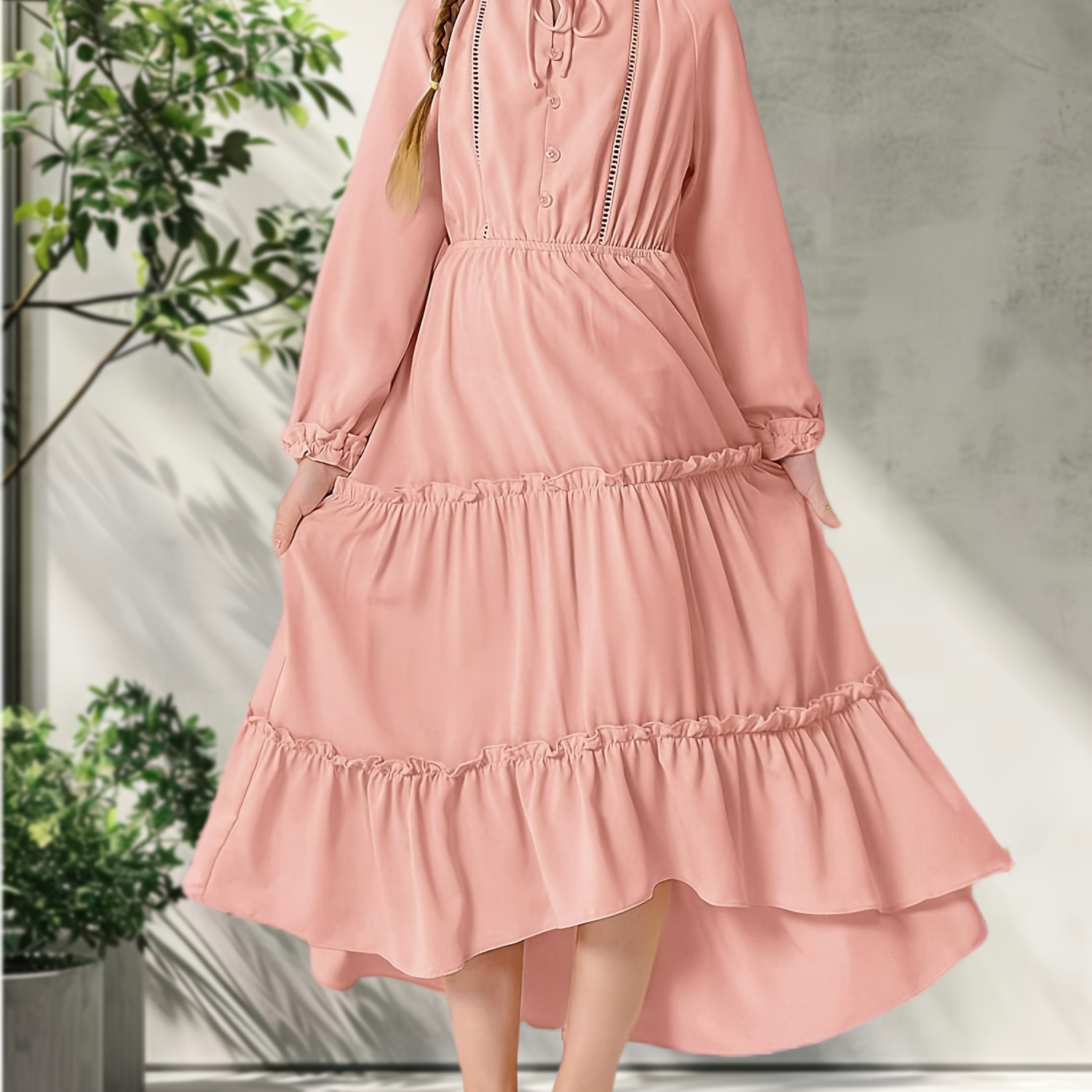 long sleeve wedding dress beach Square-Neck Long-Sleeves A-Line Boho Beach Wedding Dress Simple Satin –  Laxag
