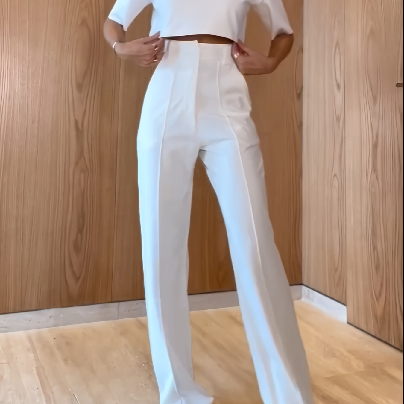 

Women' Suit Outfits Short Sleeve Pullover And Long Pants Tracksuit Lounge Sets & Round Neck Short Sleeve Top Trousers Solid Color 2pcs Suit Womenswear Overalls