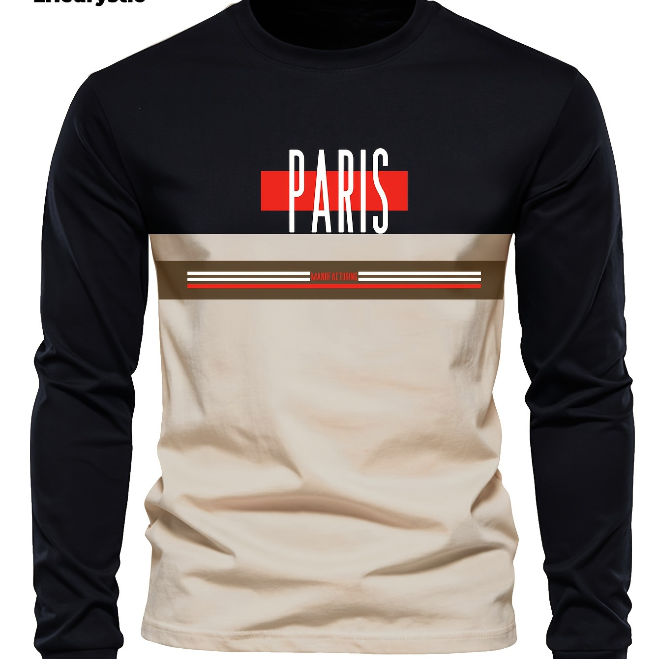 

[outdoor Activewear] Lheurystic Men's 3d - Print Long Sleeve T-shirt - Casual Athletic Crew Neck, Stretch Polyester , Machine Washable For Fall/winter