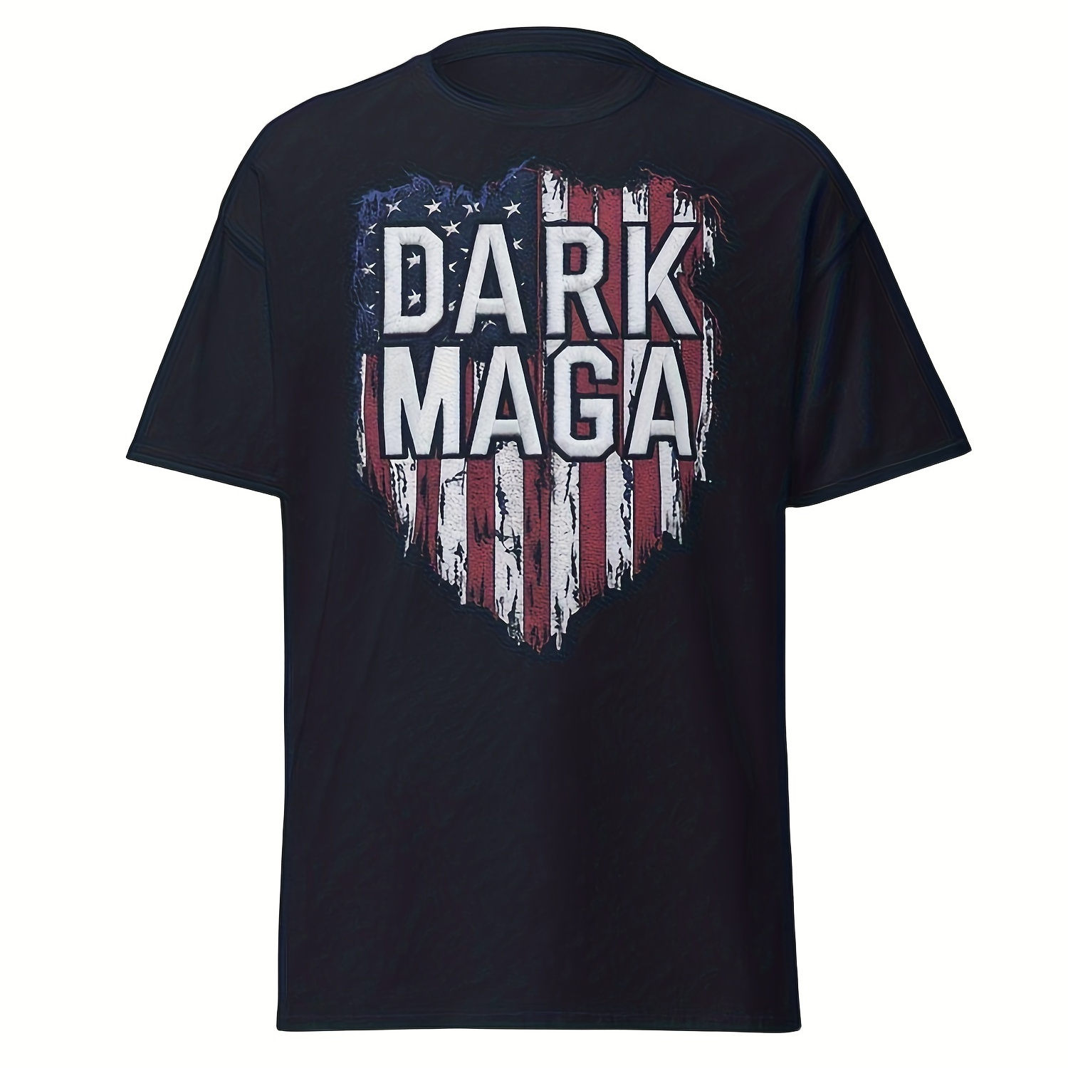 

Dark Maga Print Men's 100% Cotton Short Sleeve Print Crew Neck Graphic Print T-shirt For Men - Breathable, Casual Wear For Summer Outdoor Activities - Regular Fit, Patterned, Knit Fabric