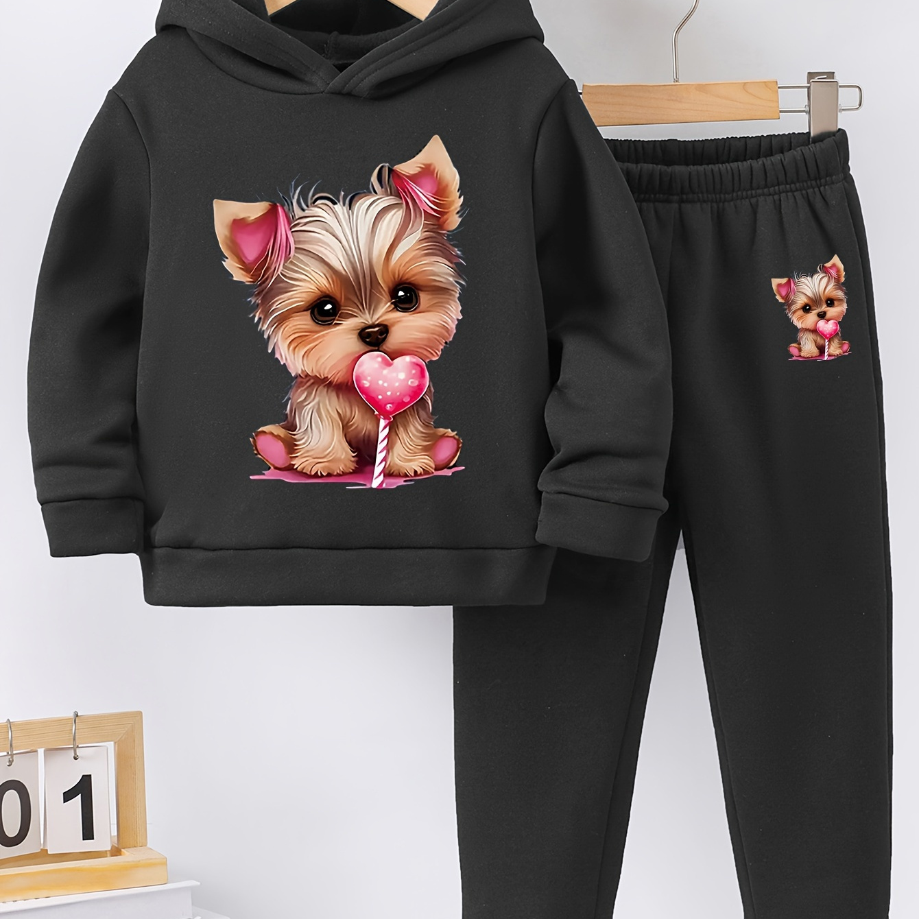 

2pcs ' / Dog Fleece And Pants Set For , , And