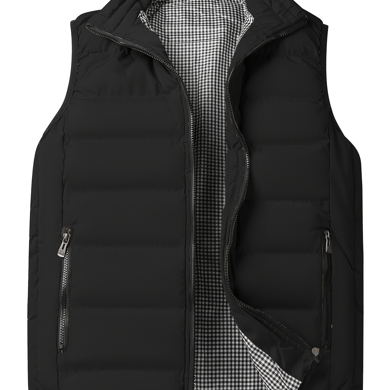 Men's Down Vest - Winter Men's Sleeveless Jacket Big Sizes Black Vest  Autumn Casual Warm Thick Coats Male Cotton-Padded Fashion Men Waistcoat Vest ,Black,M : : Mode