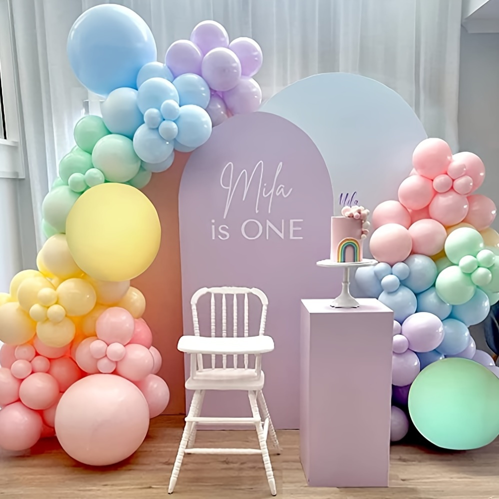 

132pcs, Pastel Balloons Garland Arch Kit, Rainbow Macaron Balloons Arch Kit, Ice Cream Party Balloons For Birthday Wedding Bride Shower Baby Shower Party Decorations