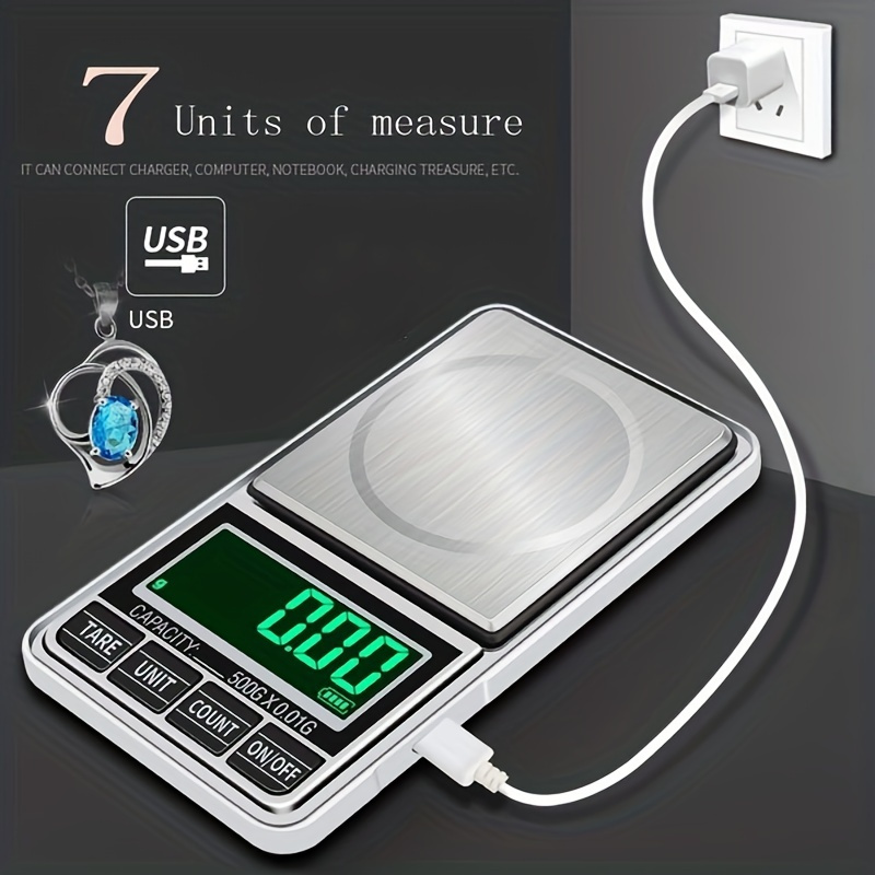 Milligram Scale 50g by 0.001g, Precision Digital Powder Mg Scale USB, Large  LCD Display, 6 Weighing Units for Reloading Capsule Supplement Medicine