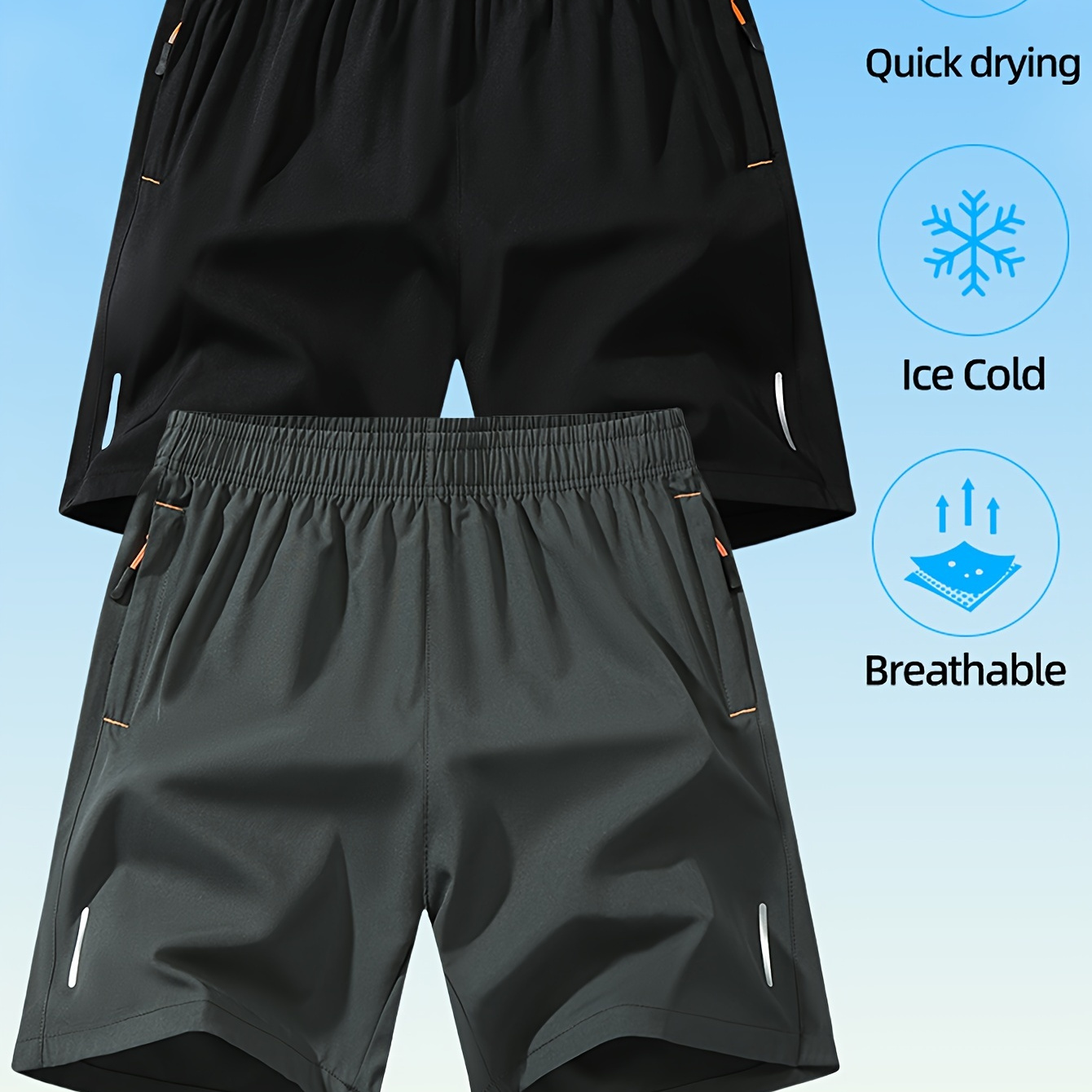 

2pcs Fashionable Men's Summer Drawstring Casual Sports Loose Shorts, Suitable For Outdoor Sports, Comfortable And Versatile