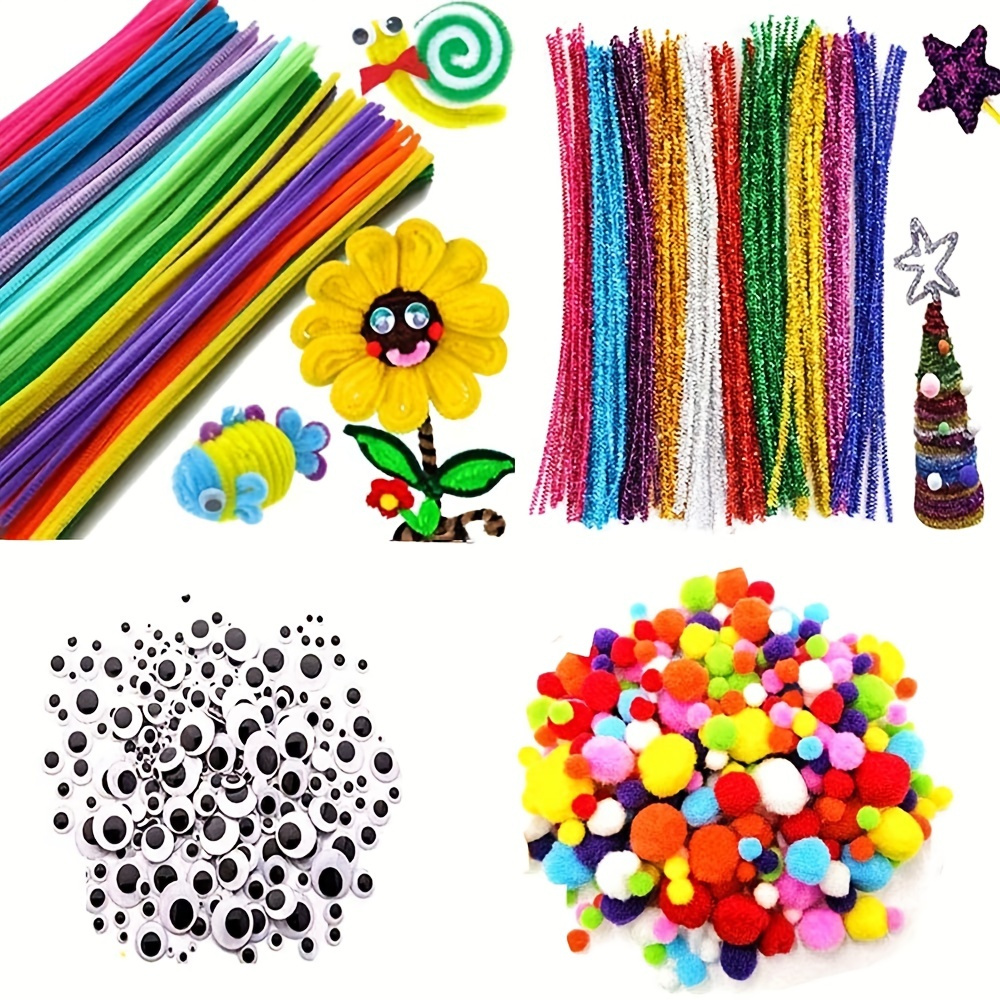 Ayakizi Kit Manualidades Niños Materiales 1200+PCS Juego Creativo Pipe  Cleaners Crafts Set, Incluye Limpiadores, Plumas, Pipa Chenilla, Pompoms,  Wiggle Eyes y Papel de Colores : : Juguetes y juegos