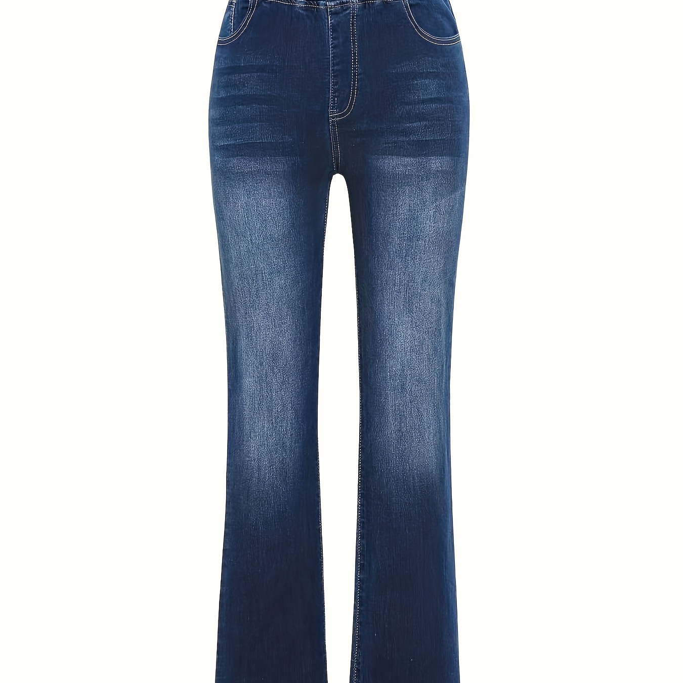 

Women's High-waist Stretch Flare Jeans - , Bootcut Denim In Solid Color, Machine Washable