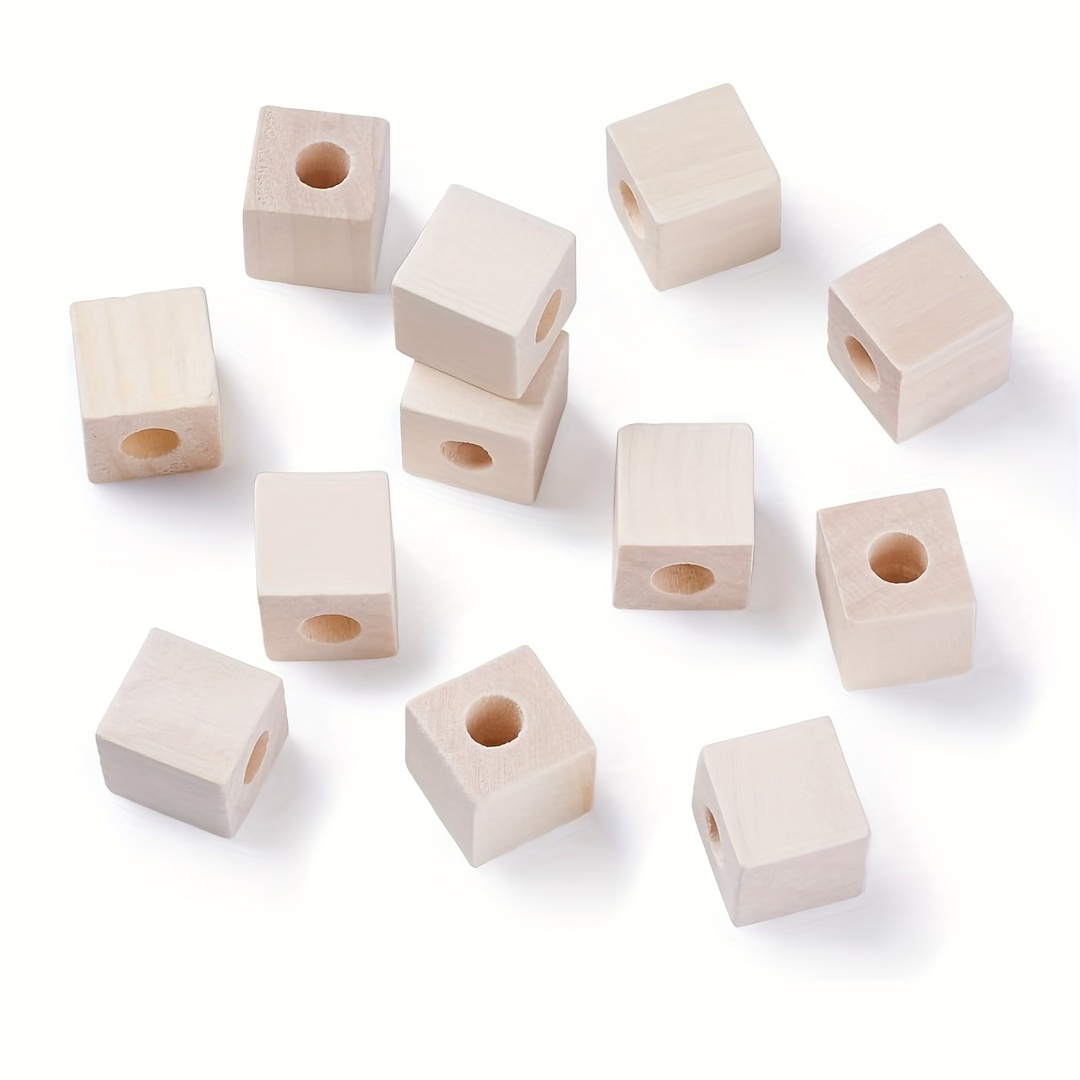 Natural Wooden Letter Beads Mixed Square Cube Beads For Jewelry