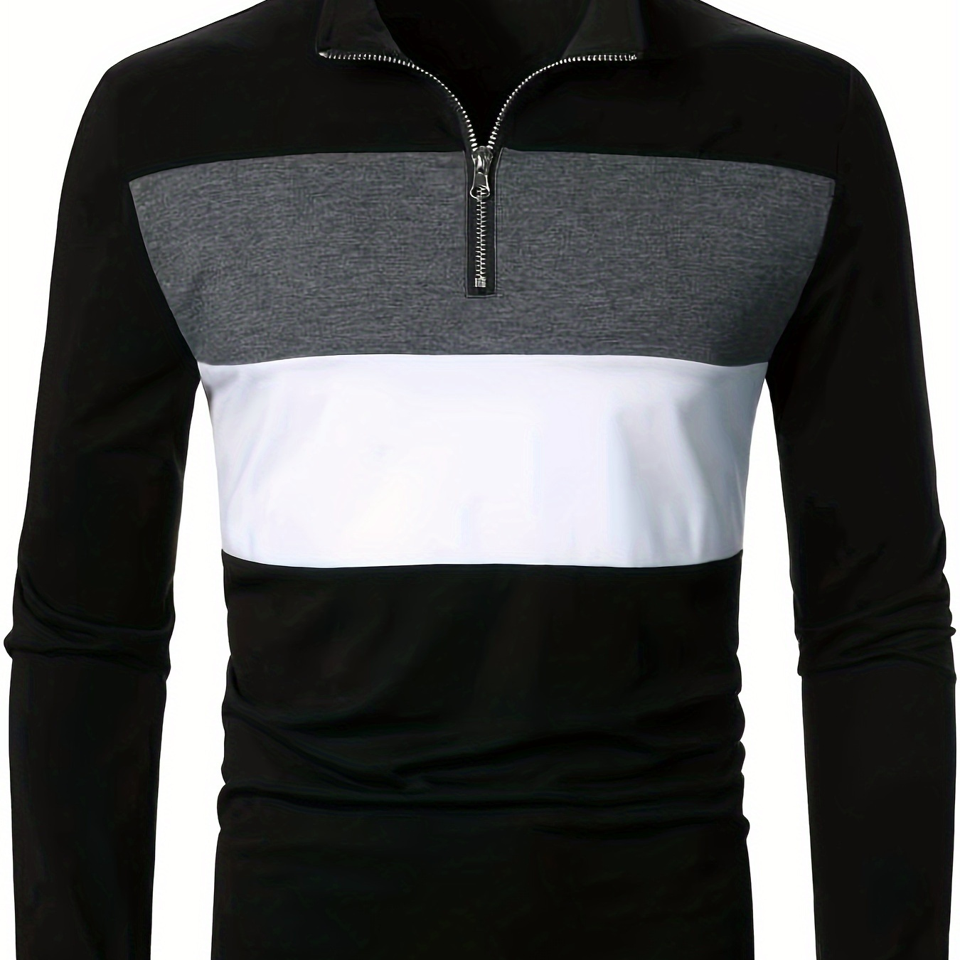 

Men's Color Block Quarter Zip Golf Shirt, Polyester Spandex Blend, Fall Fashion