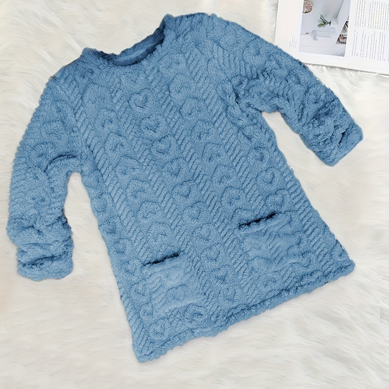 

Fleece-lined 's Sweatshirt - , Double-sided , Pullover For Fall/