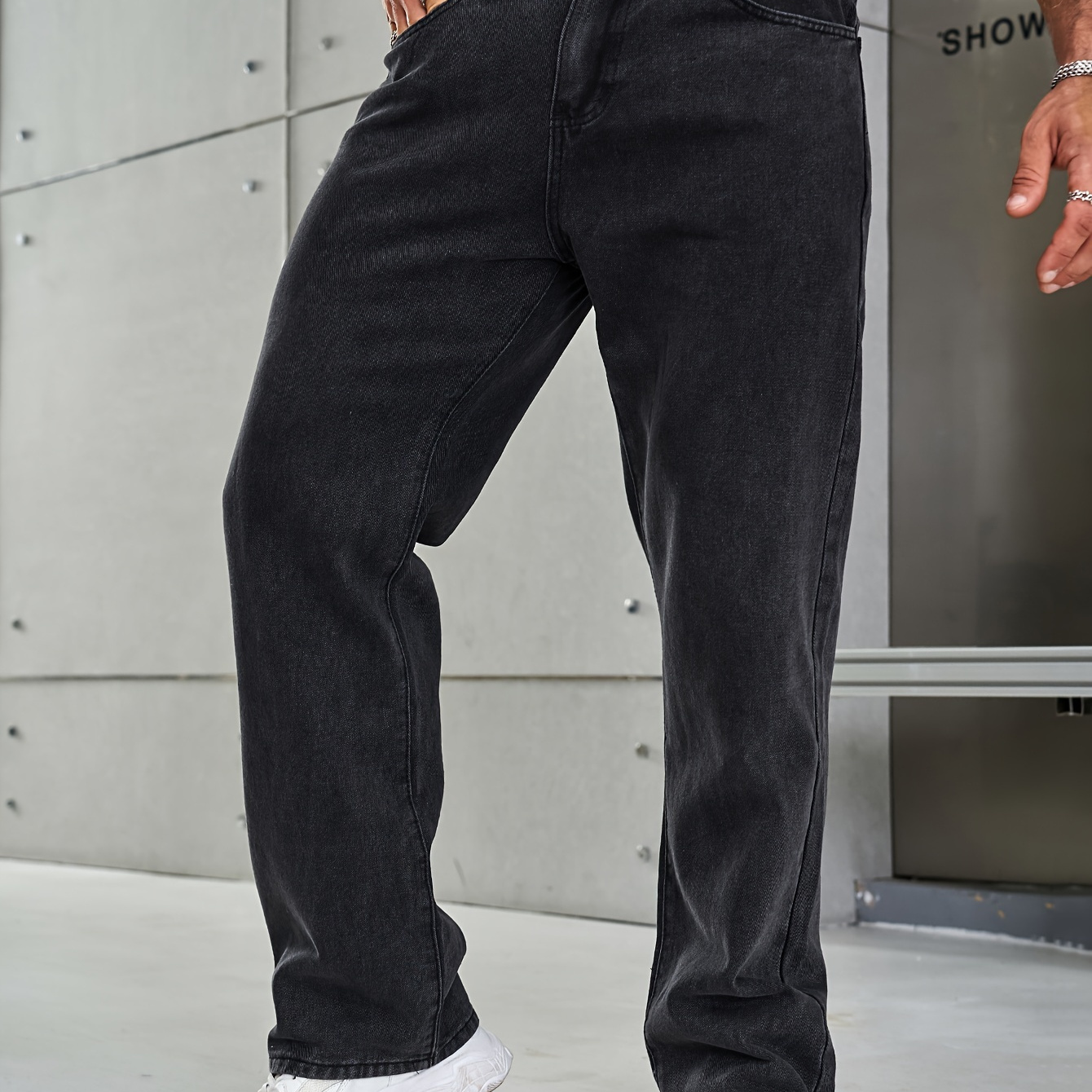 

Jean ample à jambes larges pour homme, pantalon en denim confortable et élégant pour homme, style streetwear