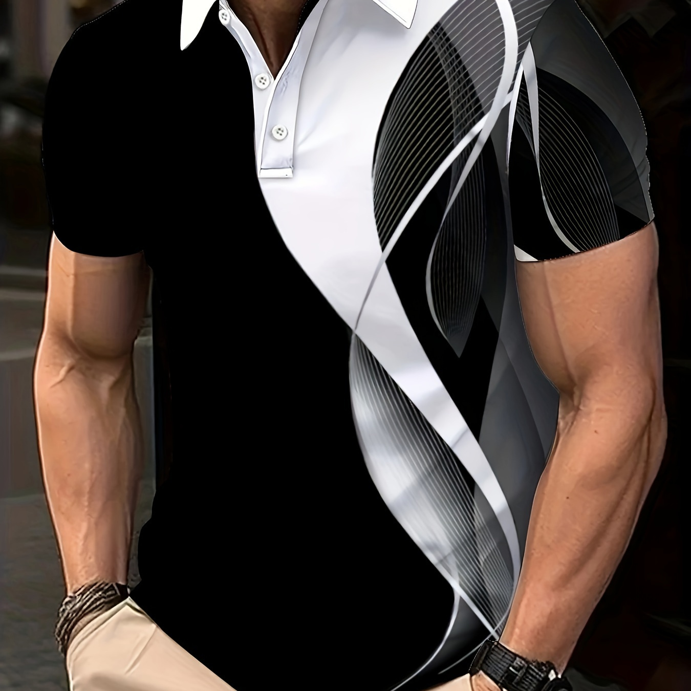 

Men's Plus Size Golf Shirt - Casual Short Sleeve With Stylish Design, Breathable Polyester , Machine Washable, Plus Size