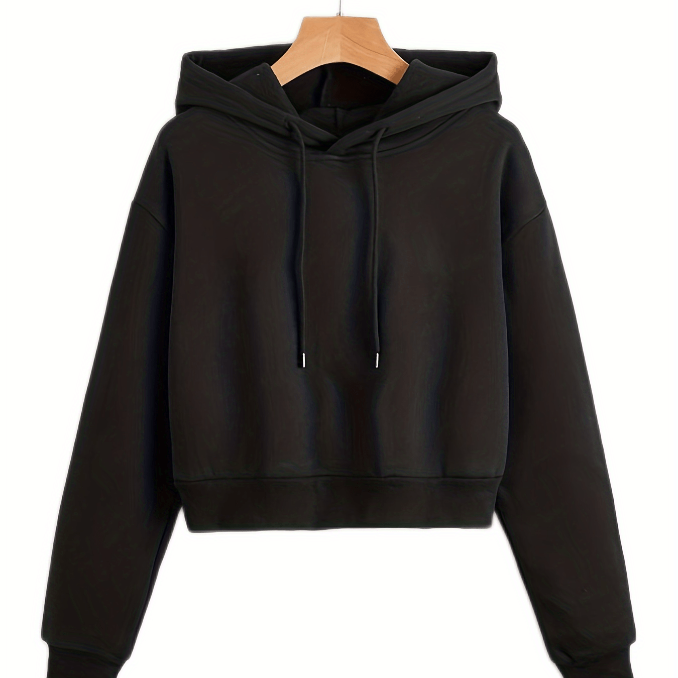 

Solid Drawstring Hoodies, Casual Long Sleeve Sweatshirt, Women's Clothing