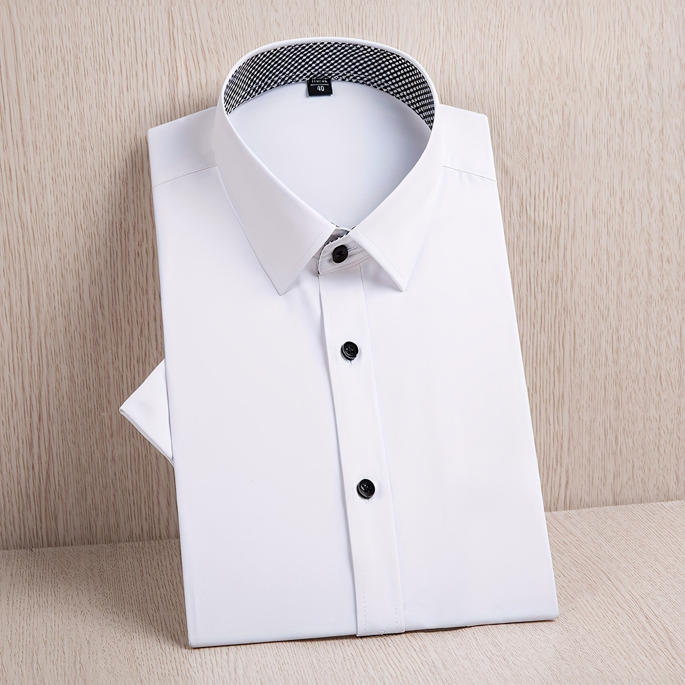 

Men's Solid Short Sleeve Button Down Lapel Shirt For Summer, Business Occasion, Summer Daily