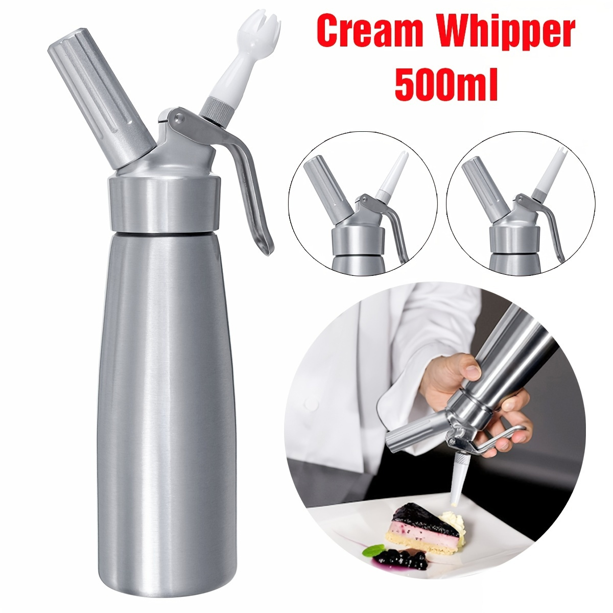 500ml Whip Coffee Dessert Fresh Cream Butter Dispenser Whipper Cake Maker  Tool Cake Batter Dispenser