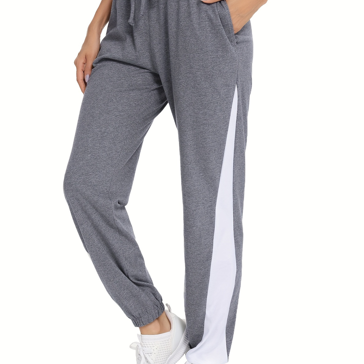 Drawstring Workout Cropped Pants, Casual Solid Summer Pants With