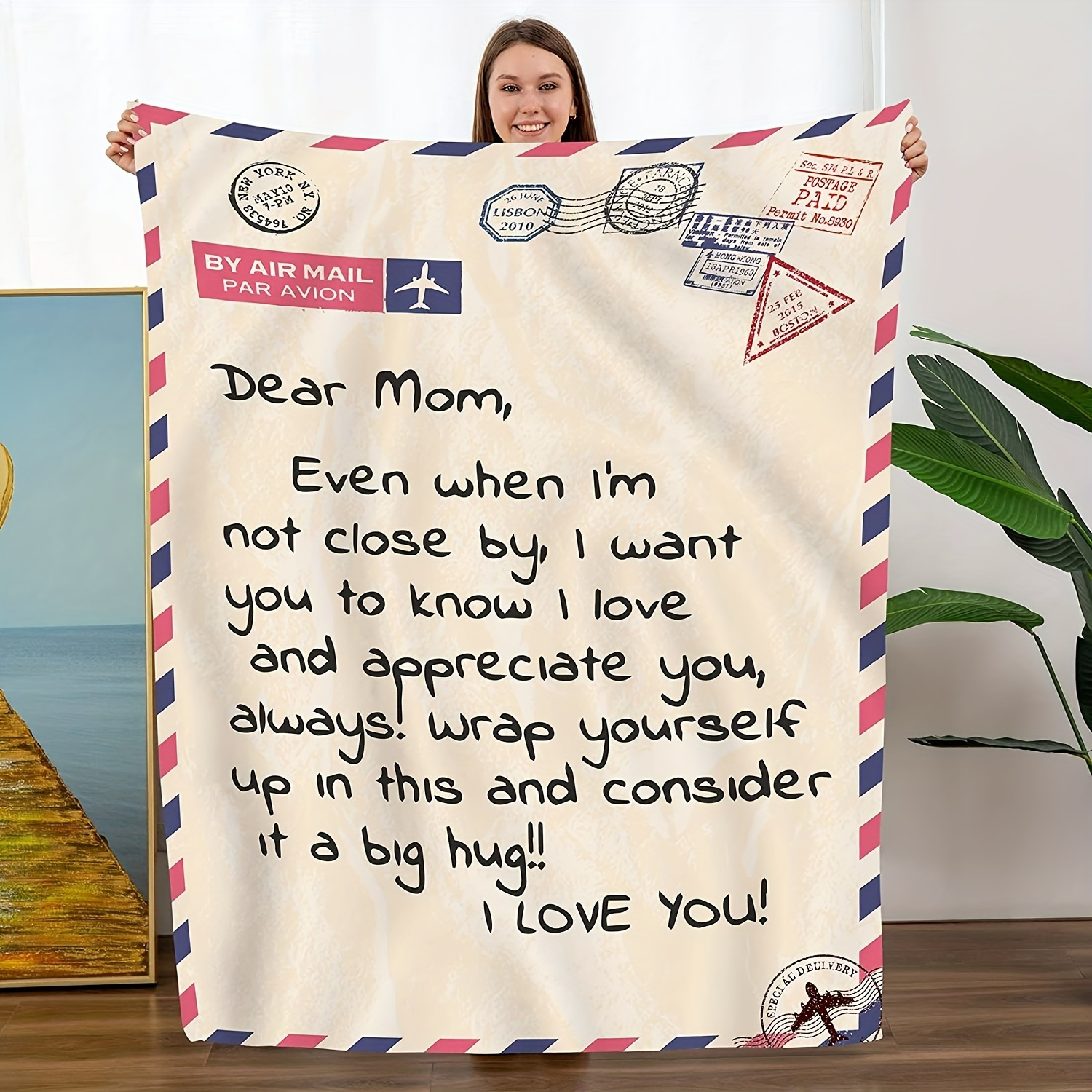 Dropship Envelope Blanket For Birthday Gifts For Mom Dad ; Mother's Day  Father's Day Surprise to Sell Online at a Lower Price