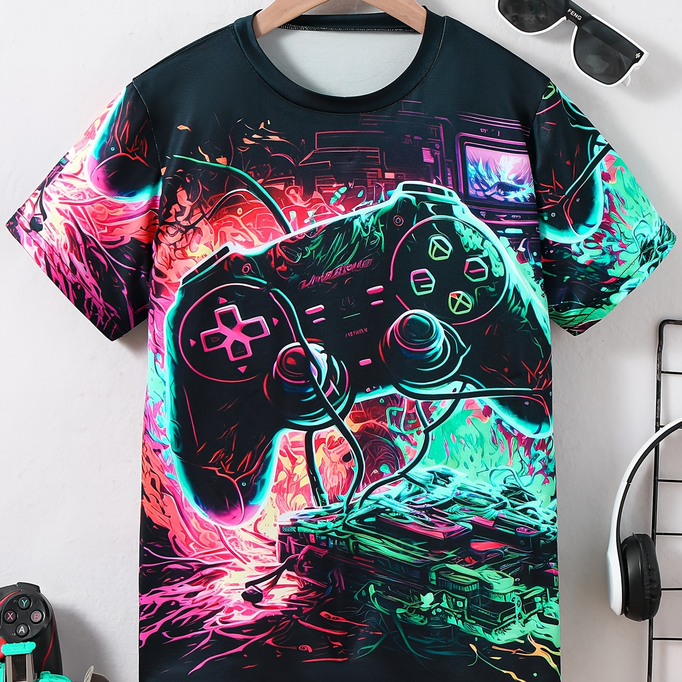 

Novelty Gamepad 3d Print Boys Meaningful T-shirt, Cool, Versatile & Smart Short Sleeve Tee, Gift Idea