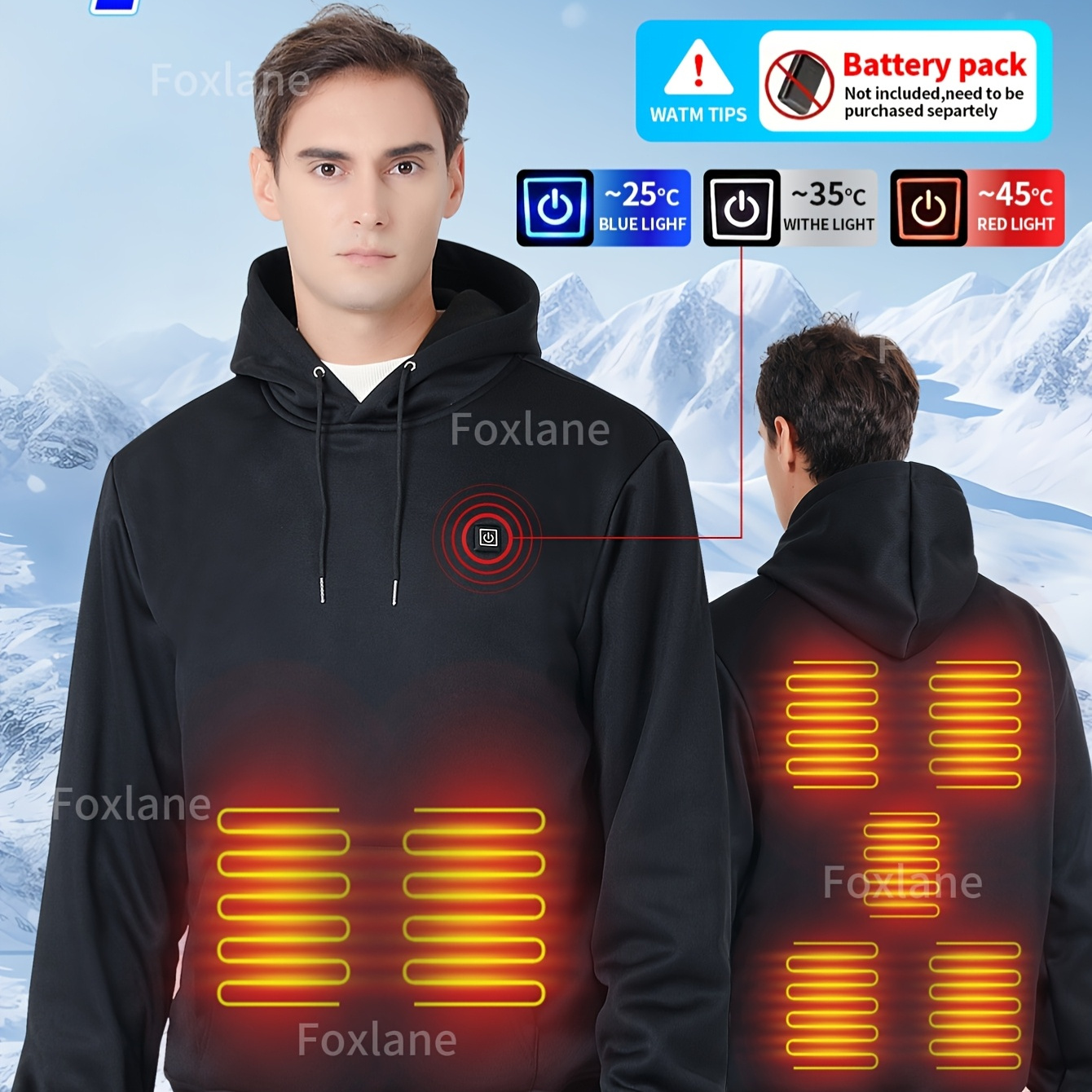 

Usb-powered Smart Hoodie, Multifunctional Heating Sweatshirt, Quick Heating, 7 Heating , Warm And Comfortable For Outdoor Activities, Machine Washable, Polyester - Power Bank Not Included.