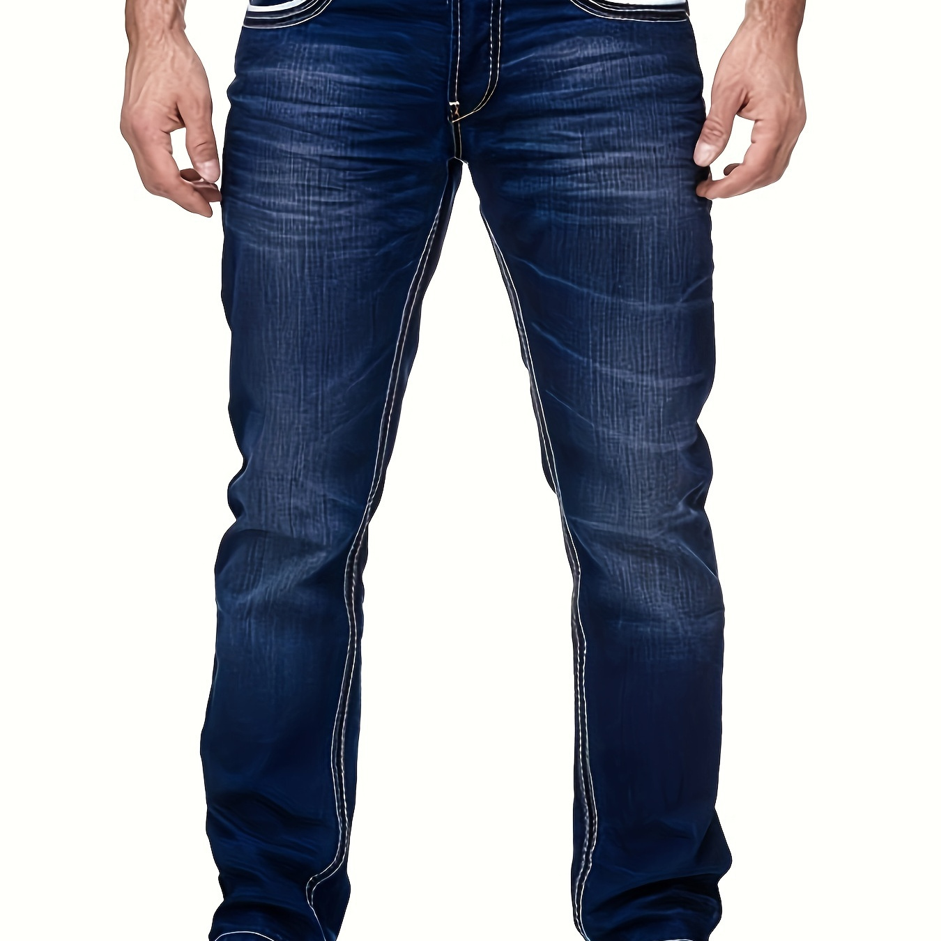 

Men's Casual Skinny Jeans, Chic Street Style Medium Stretch Denim Pants