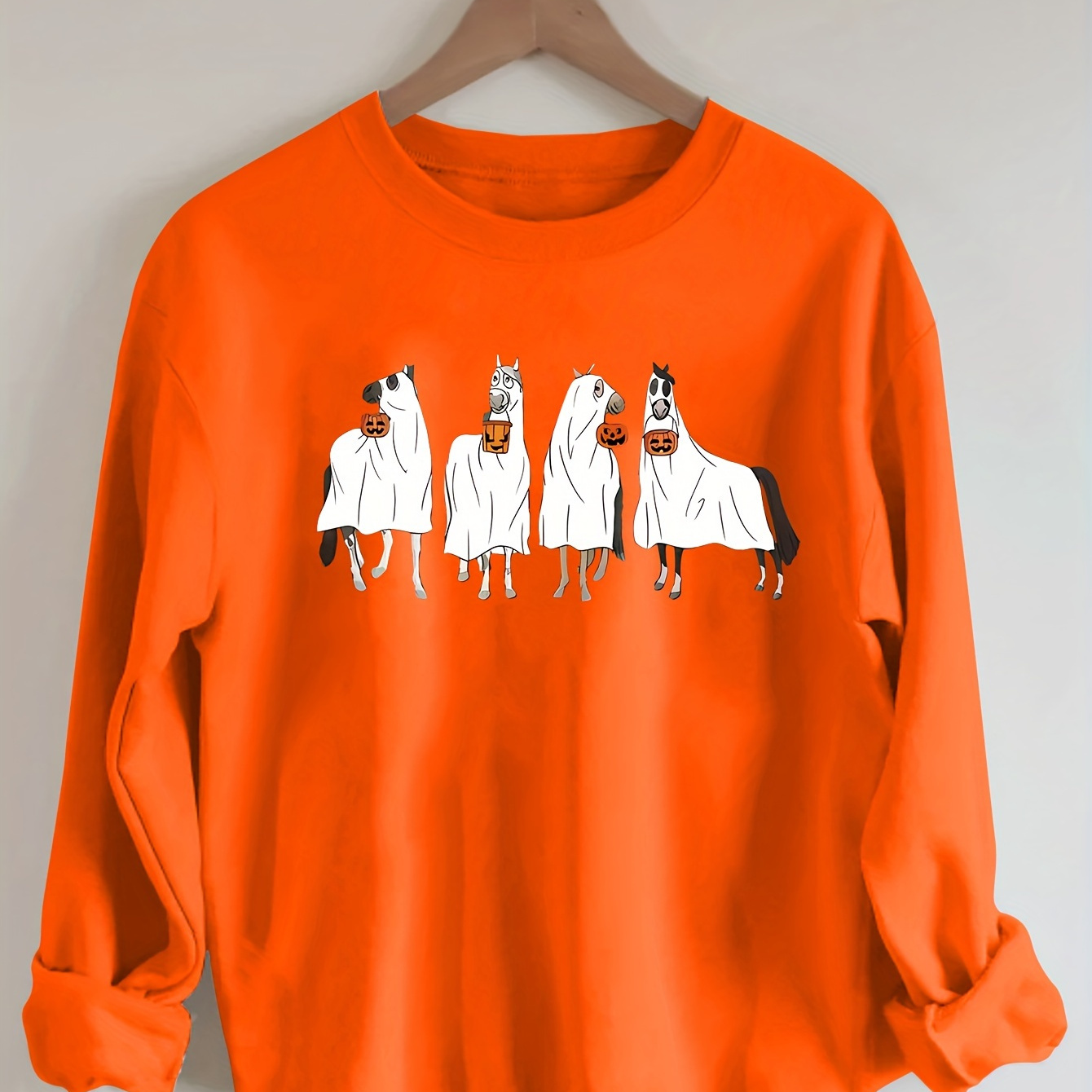 

Print Sweatshirt, Long Sleeve Crew Neck Casual Sweatshirt For Winter & Fall, Women's Clothing