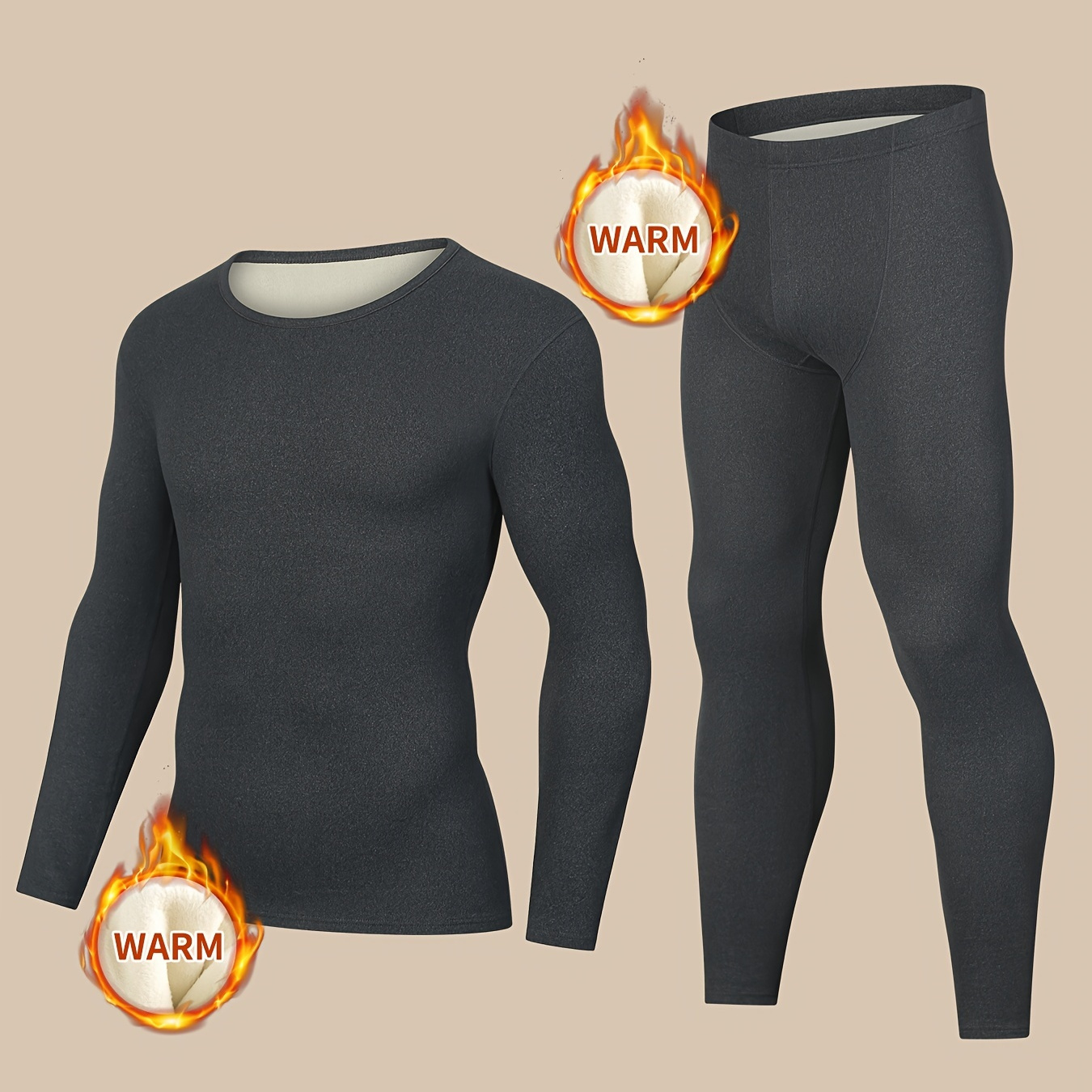 

Men's Thermal Underwear Set, Autumn Winter Warm Clothes For Men, Casual Wear, Winter Outerwear, Innerwear For Men, Perfect For Autumn Outfit