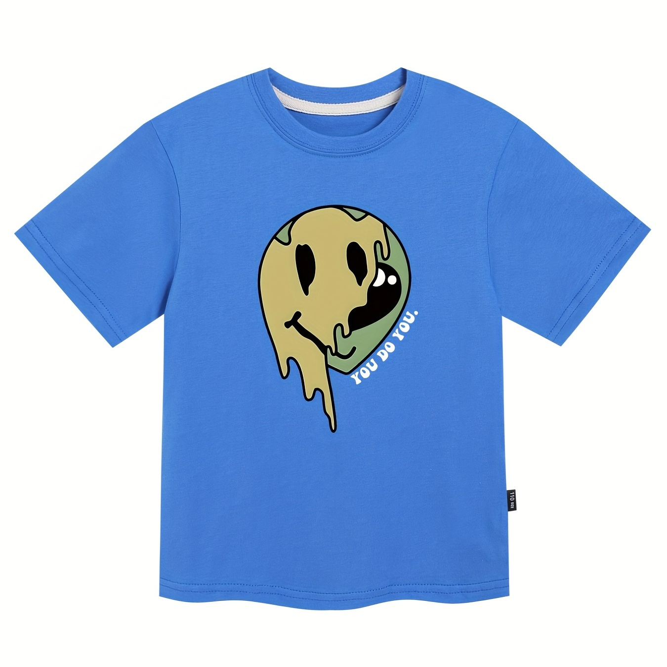 

Alien And Smile Face Print Boys Creative T-shirt, Casual Lightweight Comfy Short Sleeve Tee Tops, Kids Clothings For Summer