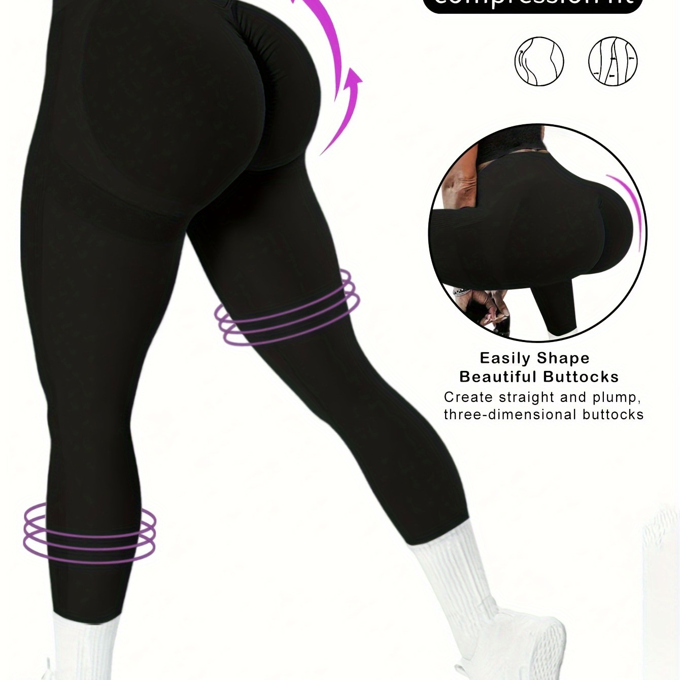 

Women's High-waist Butt Lifting Yoga Pants, Seamless Peach Hip Gym Leggings For Spring/summer, Athletic Tight Workout Running Fitness Trousers, Sporty Style