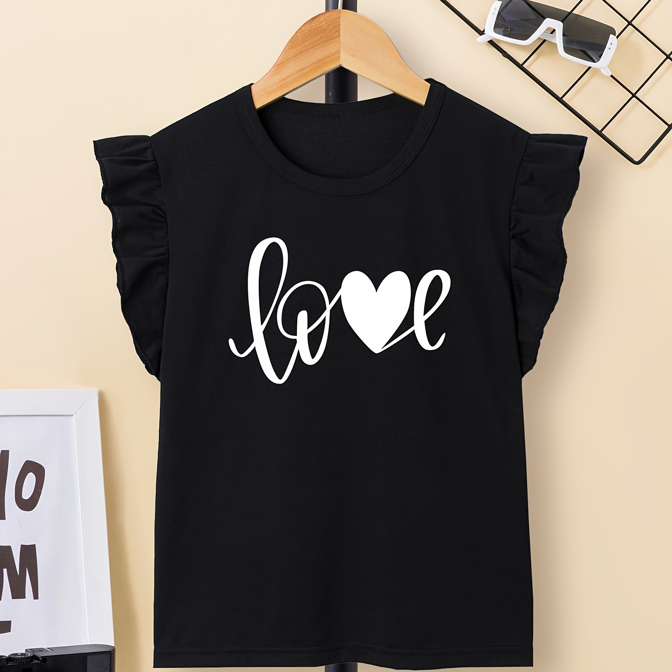 

Knit Letters Print Short Sleeve Crew Neck T-shirt For Girls, Casual And Comfy Summer Tee Top Daily Wear