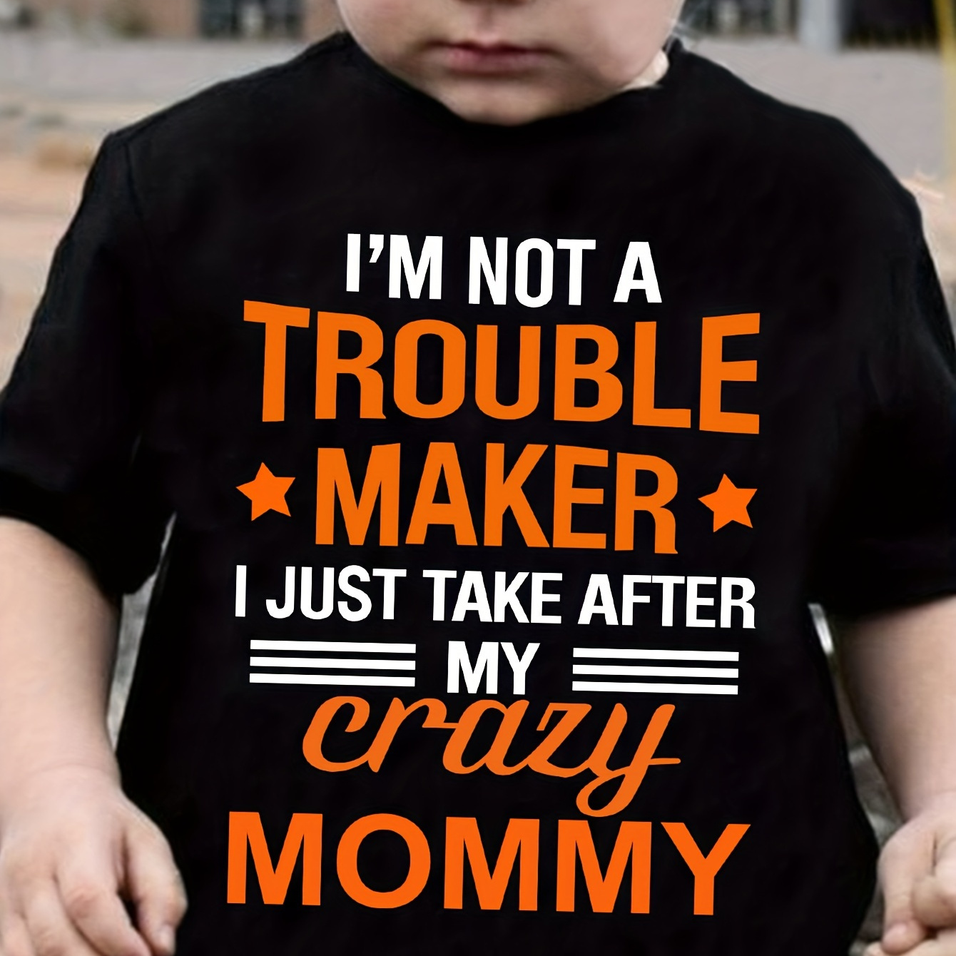 

Boy's I'm Not A Trouble Maker Print Cute T-shirt Clothing Casual Round Neck Short Sleeve Comfy Outdoors Outfit For Kids