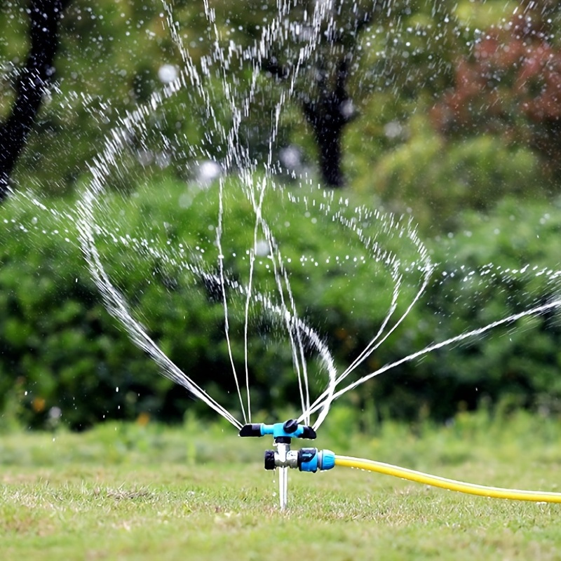 1pc Garden Sprinkler, Rotating Lawn Sprinkler For Yard 360-Degree Automatic  Rotating Three-Fork Sprinkler Head Irrigation Rotary Sprinkler Can Be  Connected In Series Sprinkler Watering Device