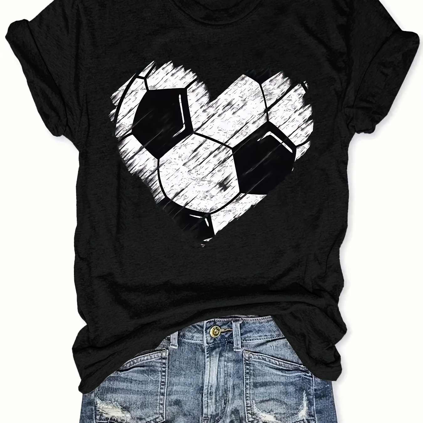 

Plus Size Print T-shirt, Casual Short Sleeve Top For Spring & Summer, Women's Plus Size Clothing