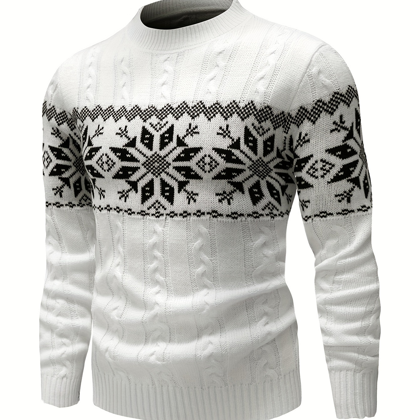 

Fit Knitted Pullover Sweater, Pattern , Fall/