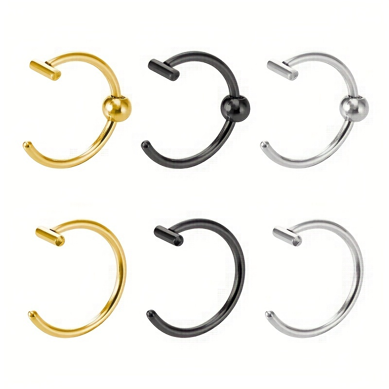 

1pc Lip Ring Fake Piercing Ear Hoop Nose Septum Ring Clip On Mouth Non Piercing Punk Cuff Earring For Women Body Jewelry