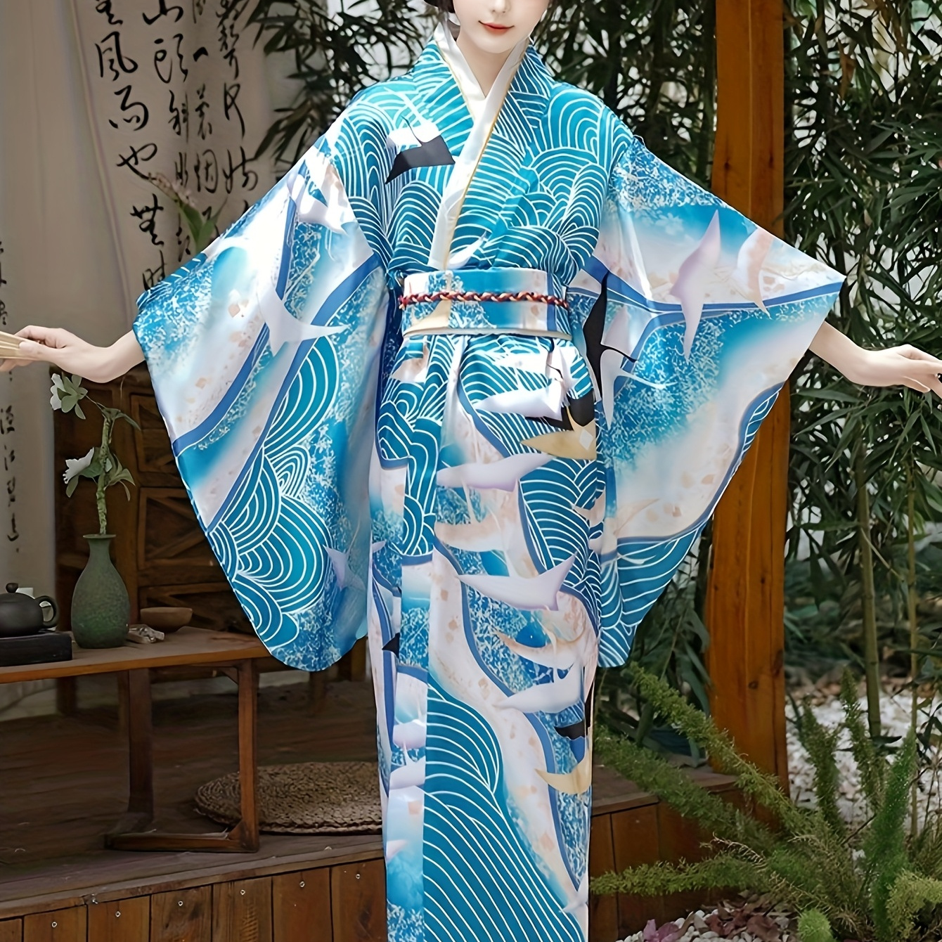 womens japanese traditional kimono spring summer smooth - Temu Germany