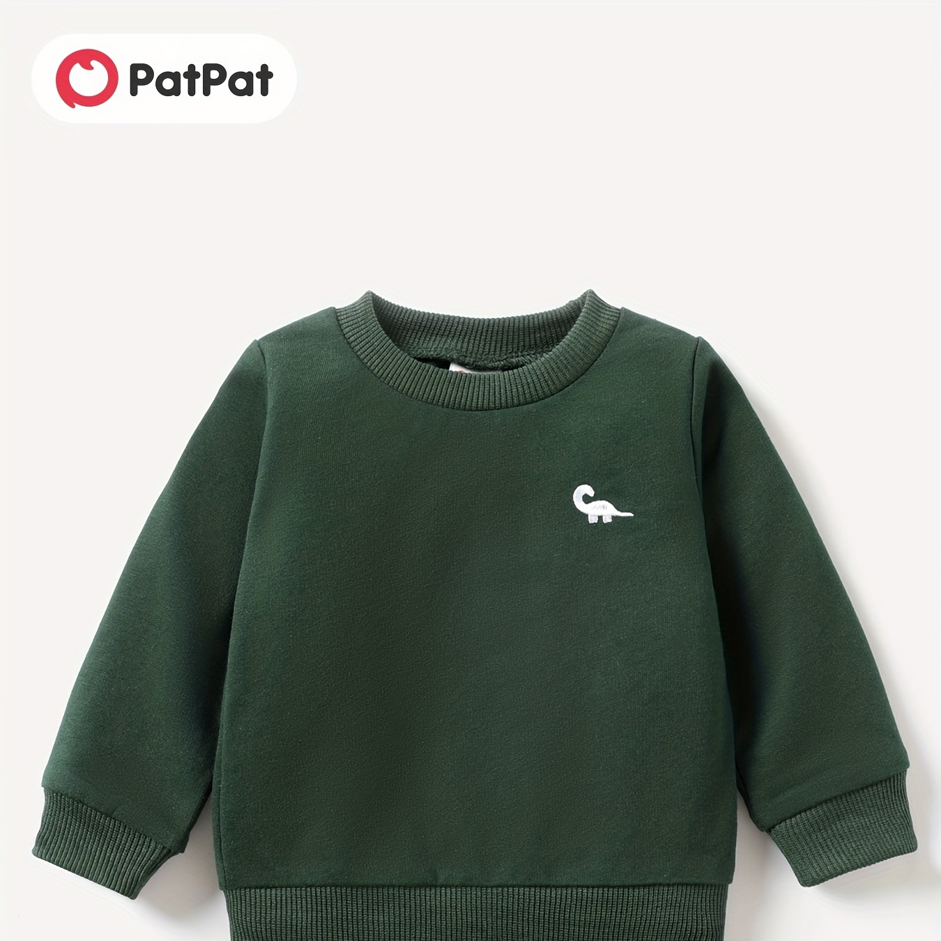 

Patpat Baby Boy Animal Pattern Dinosaur Embroidery Long Sleeve Sweatshirt