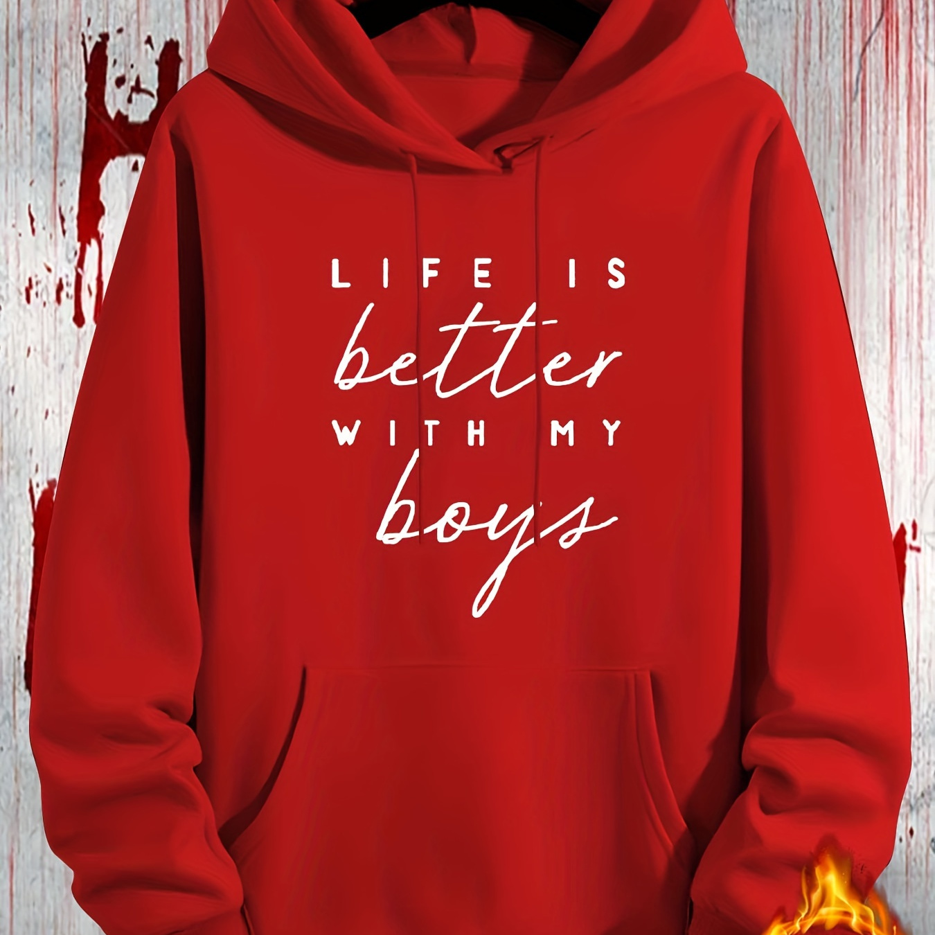 

Better Boys Letter Print, Men's New Trend Hooded Sweatshirt With Drawstring, Featuring A Casual Daily Wear Sports Hoodie, Warm Men's Top With Front Kangaroo Pocket