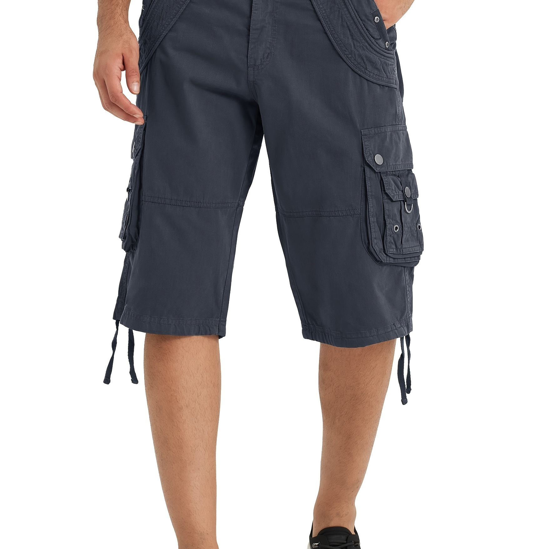 

Men's Long Cargo Shorts Below Knee Length Relaxed Fit Casual With Pockets