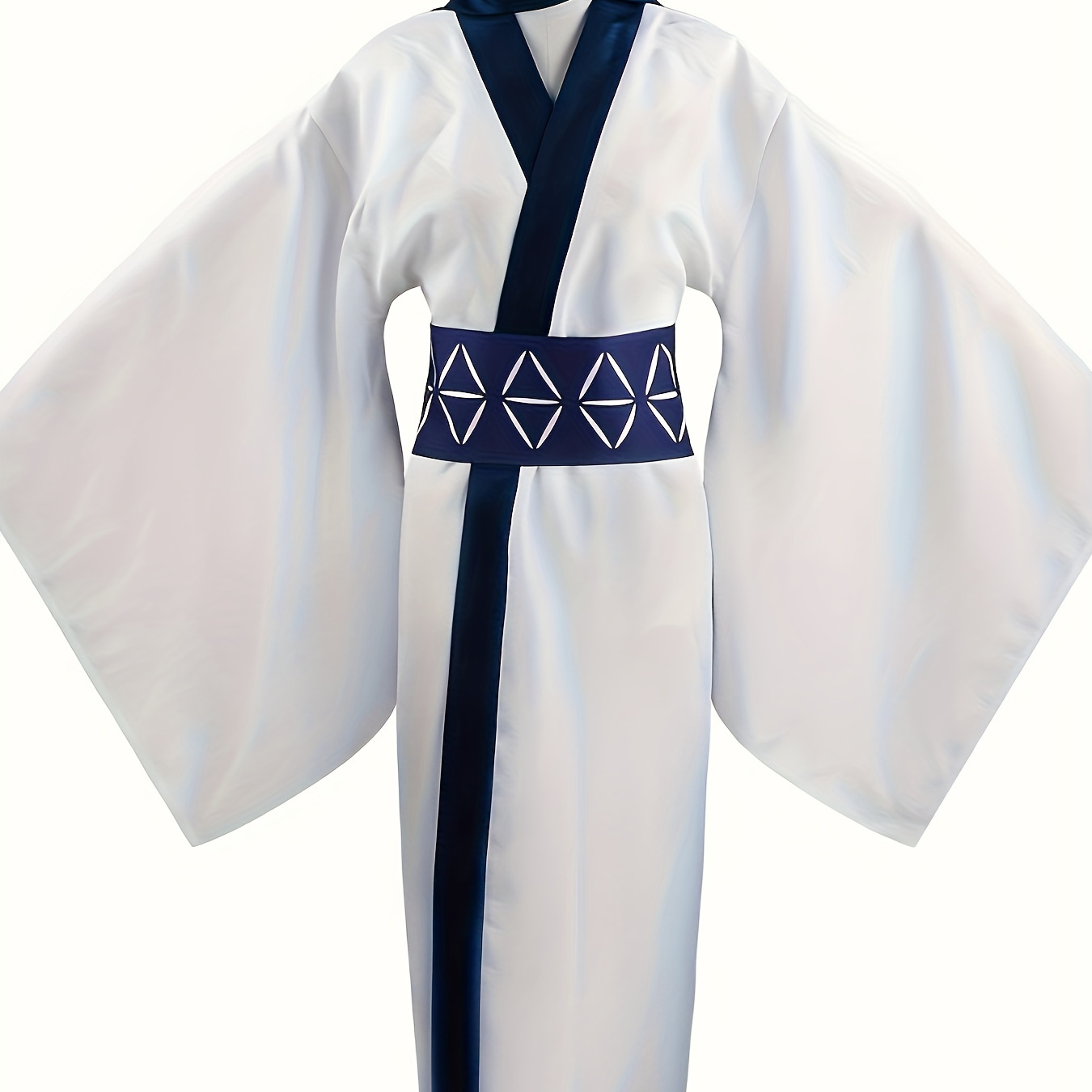 

Anime-inspired Party Apparel Full Set Traditional Japanese Kimono Style Garment - Polyester Fabric, Lapel Collar, Solid Color With Split Detail, Non-stretch, , Suitable For 14+, Wear