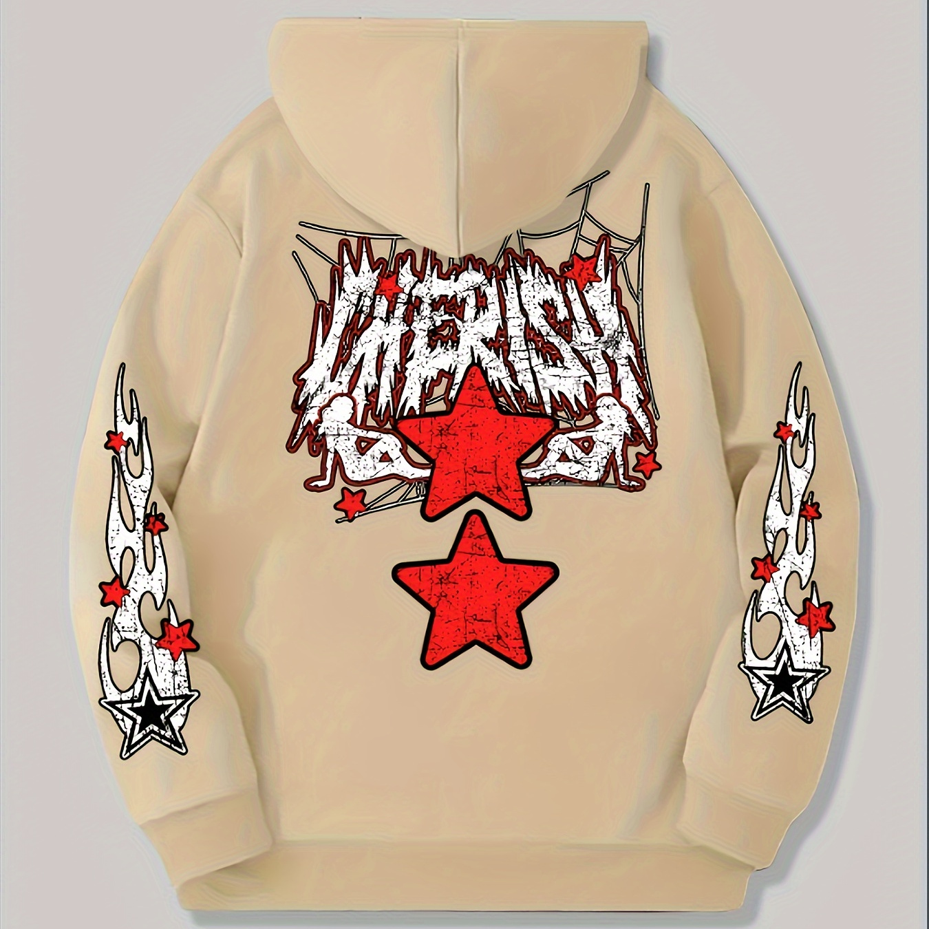 

Geometric Star Print Hooded Sweatshirt, Stylish Hoodies Fashion Casual Tops For Spring Autumn, Men's Clothing